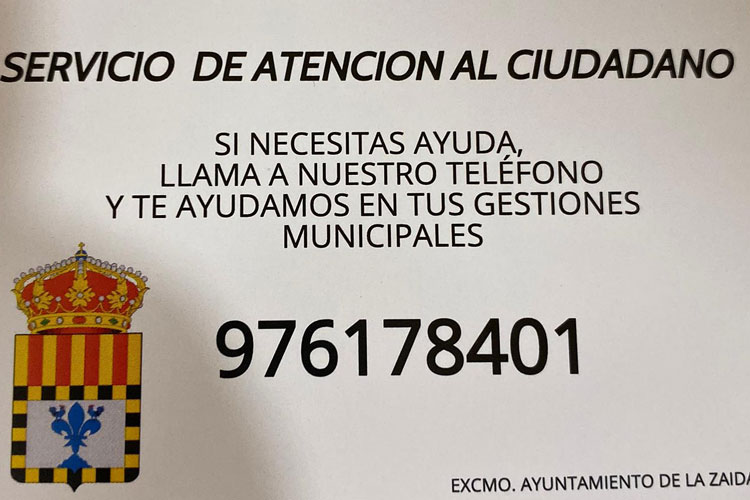 El Ayuntamiento de La Zaida pone en marcha un servicio de atención al ciudadano
