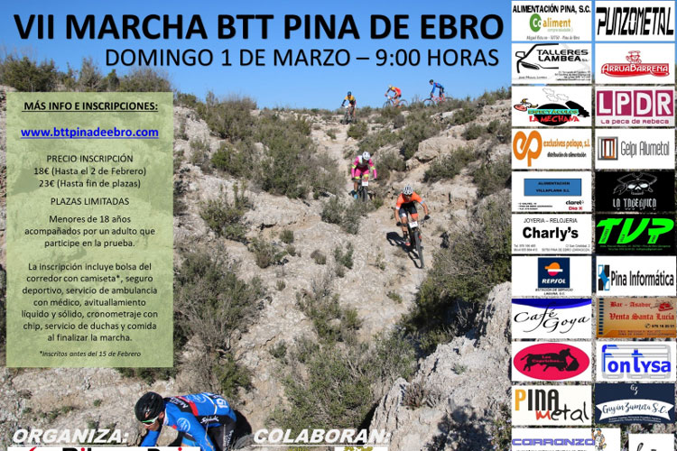 Abierto el plazo de inscripción para la VII marcha BTT de Pina