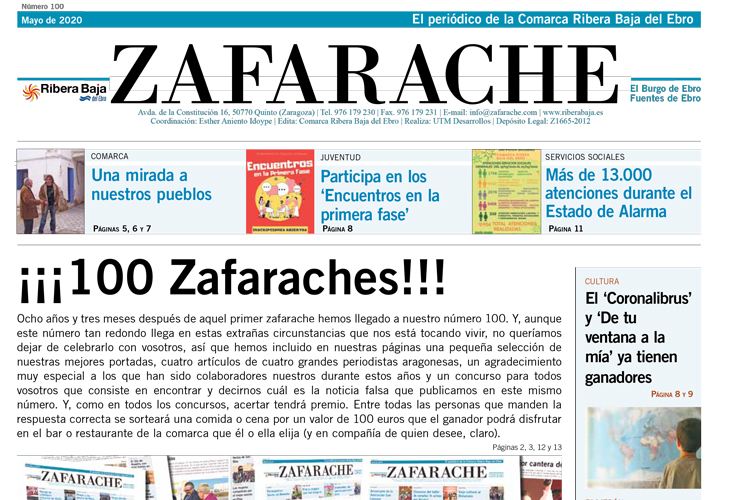 Ya puedes leer el número 100 de Zafarache
