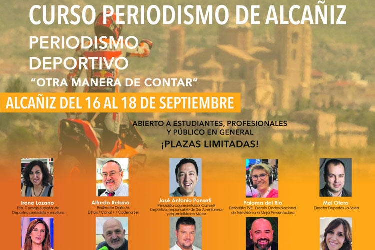 El II curso de periodismo de Alcañiz reunirá a referentes del periodismo deportivo regional y nacional