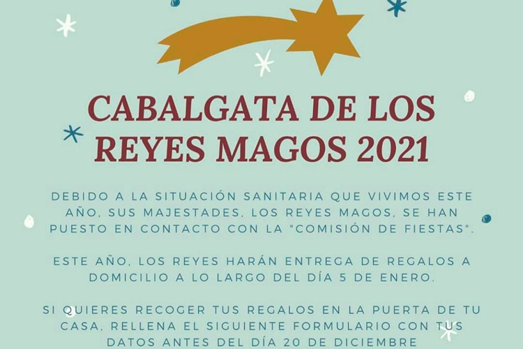 Los Reyes Magos repartirán los regalos a domicilio en Pina