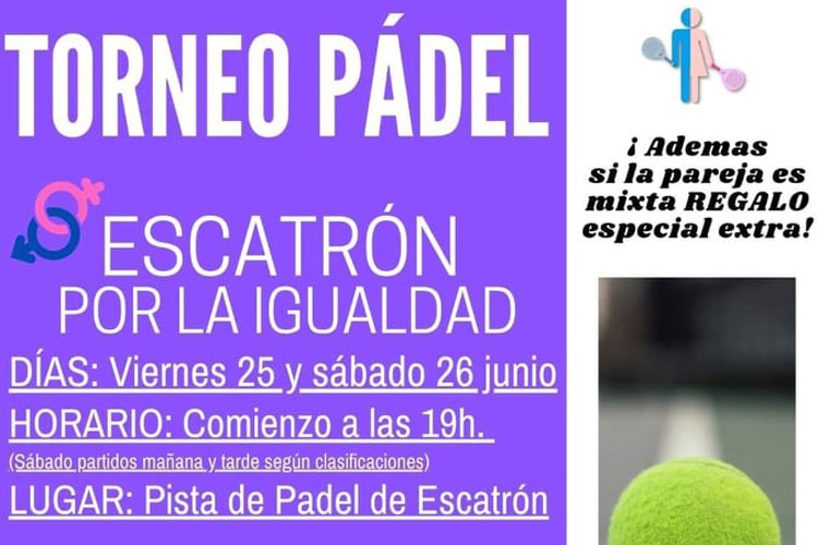 Torneo de pádel y curso de defensa personal en Escatrón