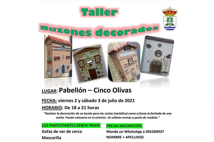 Taller de buzones decorados en Cinco Olivas