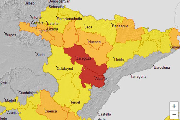Aviso rojo por altas temperaturas en la Ribera del Ebro