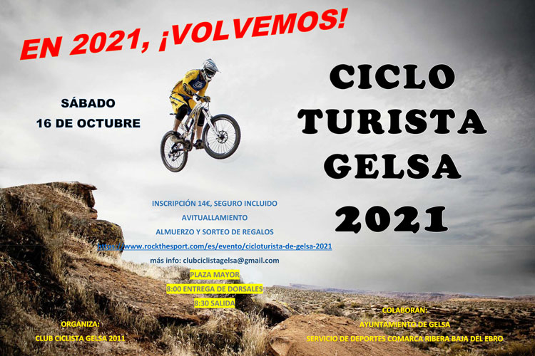 El próximo 16 de octubre, vuelve la cicloturista de Gelsa