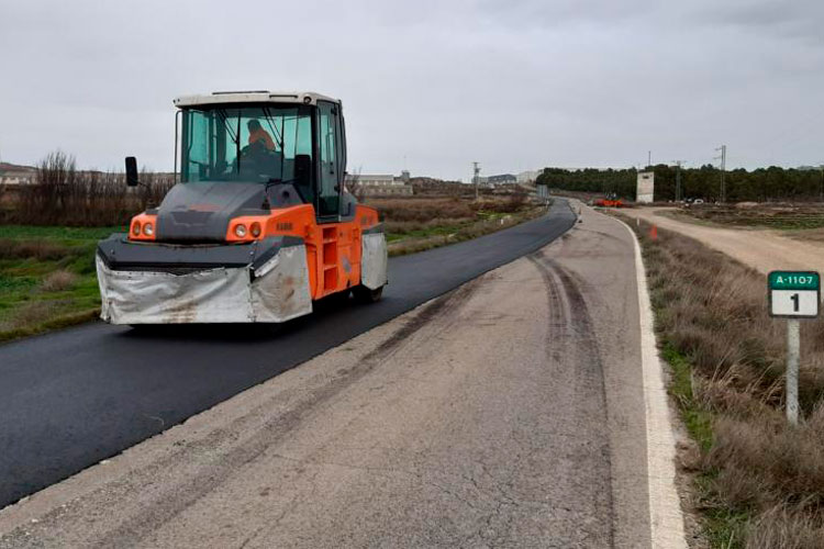Finalizan las obras en la A-1107 en Pina de Ebro