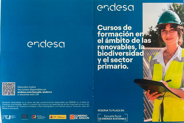 Endesa ofrece un plan formativo gratuito a los residentes en Escatrón y en el resto de municipios del Nudo de Transición Justa Mudéjar