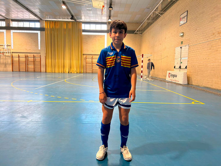 El sastaguino Carlos Salueña en el Campeonato de España alevín de fútbol sala