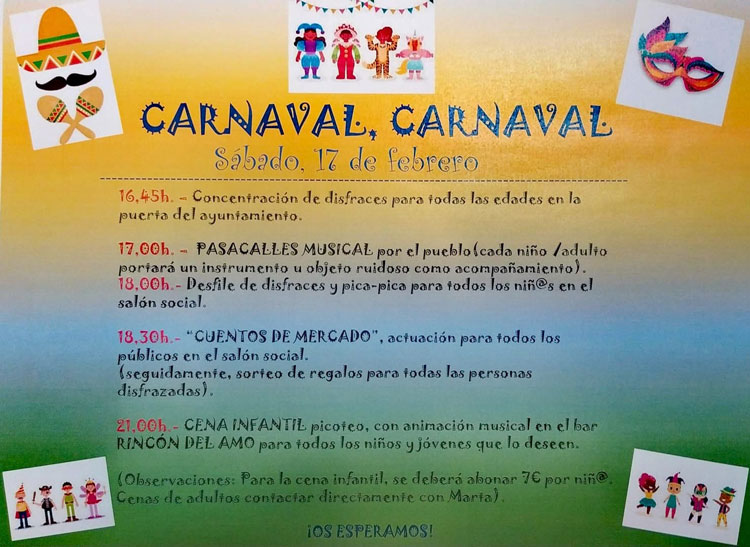 Este fin de semana, carnavales en Velilla de Ebro