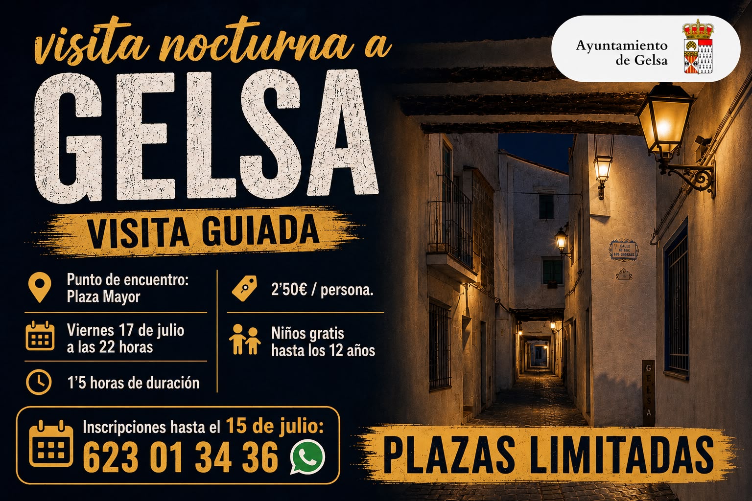 Último día para apuntarse a la visita nocturna guiada por Gelsa